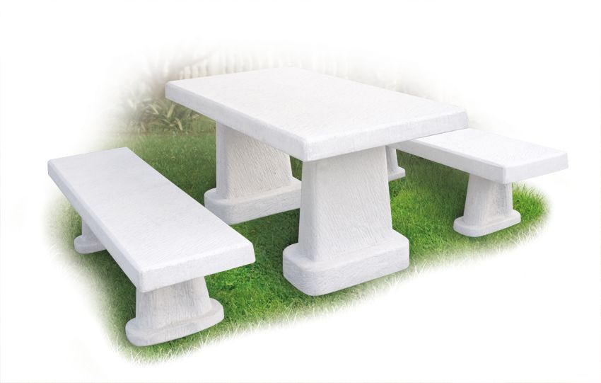 tavolo-rettangolare-in-cemento -con-panche