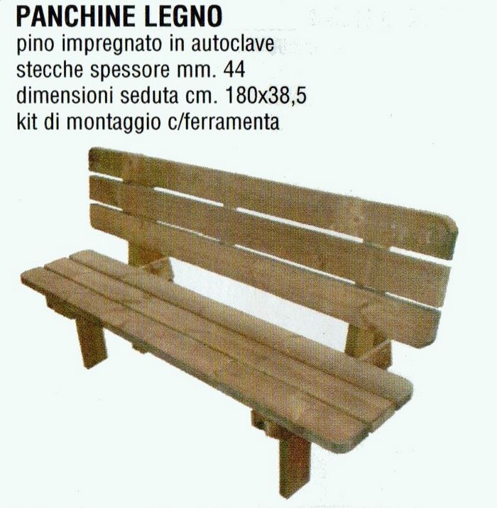 panchina legno schienale