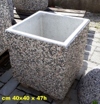 botle Fioriera con piedi, in cemento, 77 x 30 cm, struttura in cemento con inserto per piante, in plastica, di grandi dimensioni, con 2