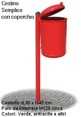 Cestino portarifiuti con coperchio