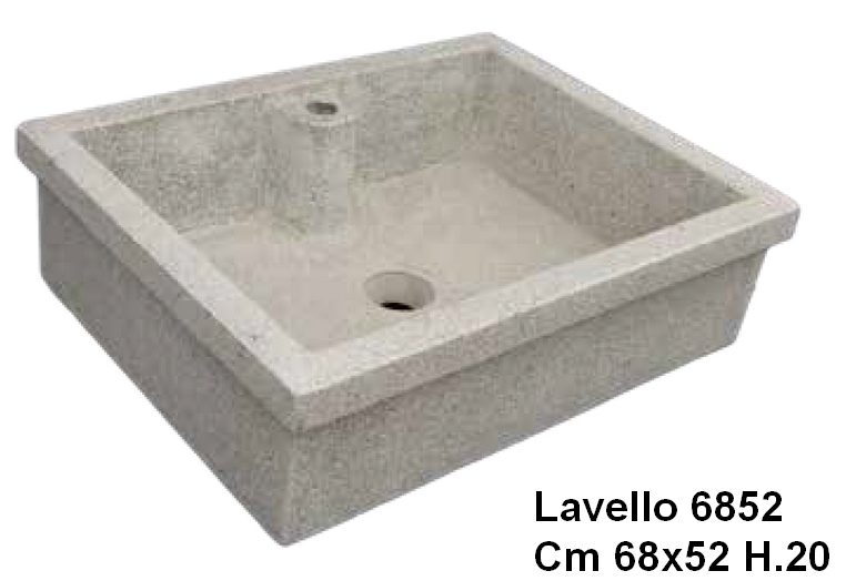 Lavello In Cemento Grigio 80x40cm - Per Giardino E Arredo Urbano