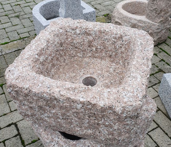 Vaso Finto Pietra Per Esterni In Resina PP - Grigio Scuro, 30x30x17 Cm, Con Riserva D'Acqua Per Idroponica